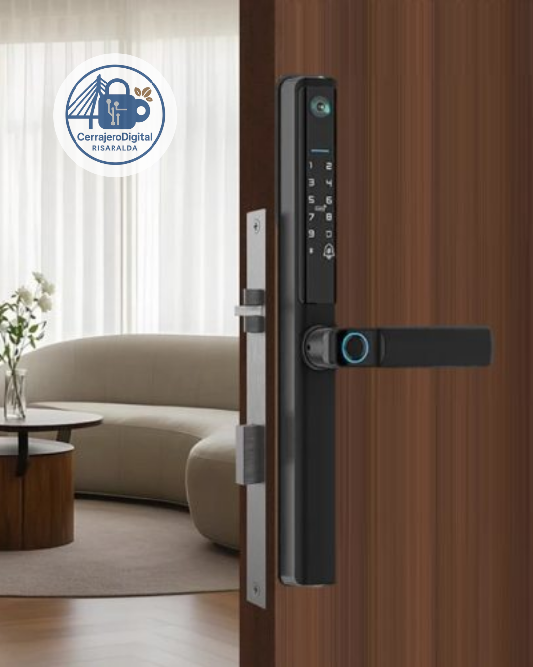 Cerradura Tuya IP66 color negro con cámara Ref 710447