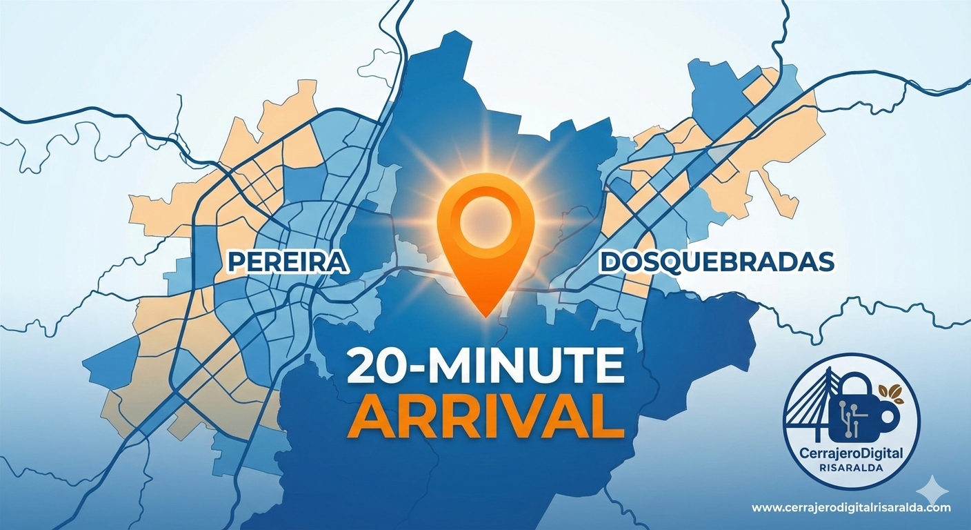 Mapa de cobertura cerrajero urgente en Dosquebradas y Pereira